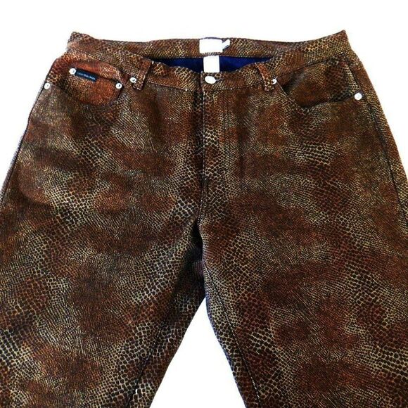 Calvin Klein brown snakeskin design jeans - Picture 1 of 5